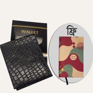 Hearts Leather Money Bag - Black (Single Chamber) With Pocket Notebook Medium FREE