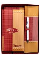 Heart's Premium Gift Box (Notebook, Telephone index and Pen) - Maroon