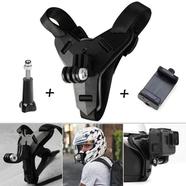 Helmet Chin Mount and Mobile Holder For Smartphone and Action Camera- Black