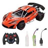 High Speed Racing Rechargeable Car With Light And Spray, Remote Control (RC) Vehicle Toy Car For Kids (car_rc_moka_2065_orange) Orange - 343120703