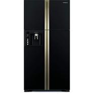 Hitachi RW720FPUK1XGBK Inverter Refrigerator Glass Black with Water Dispenser - 698 Liter