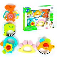 Hola Baby Rattles Set Baby Teethers Set For Newborn Baby Toddler Toy Gift Set (1109)