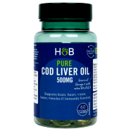 Holland And Barrett Pure Cod Liver Oil 500mg - 60 Capsules