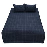 HomeTex Bed Sheet Ash Check Box - BK-C-182
