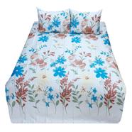 HomeTex Bed Sheet Deep Blue Daisy - BK-S-121