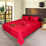 HomeTex Bed sheet Red Rose RTP - BK-RTP-1011