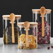 Home And Kitchen Uses Food Storage Glass Jars And Containers with Wooden Lid 