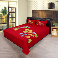 Home Tex Bed Sheet Red Leaf RTP - BK-RTP-1027