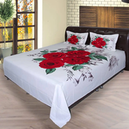 Home Tex Bed Sheet Rose White RTP - BK-RTP-1023