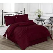 Home Tex Bed Sheet Stripe Sateen Marun - VIP-1000