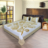 Hometex Bed Sheet Golden Leaf RTP - BK-RTP-1043