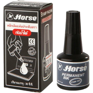 Horse Stamp Pad Refill Ink 30cc. Black (2 Pcs Set)