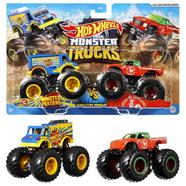 Hot Wheels Monster Trucks 1:64 Scale Demolition Doubles 2-Pack Assortment - FYJ64