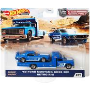 Hot Wheels Team Transport – “69 Ford Mustang Boss 302 RetroRe Rig #19- Blue 