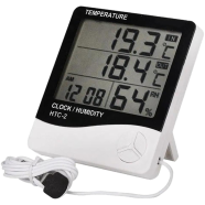 Htc-2 Digital Indoor/Outdoor Thermo-Hygrometer Temperature Humidity Meter With Time/Clock Home icon