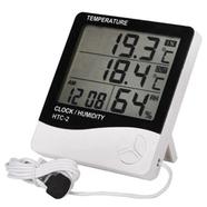 Htc-2 Digital Indoor/Outdoor Thermo-Hygrometer Temperature Humidity Meter With Time/Clock Home 
