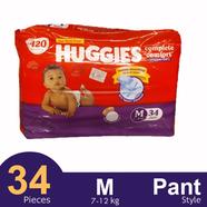 Huggies Complete Comfort Wonder Pants System Baby Diaper (M Size) (7-12 Kg) (34pcs)