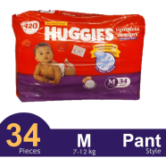 Huggies Complete Comfort Wonder Pants System Baby Diaper (7-12 Kg) (34pcs) - M Size