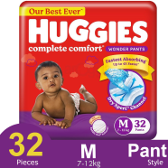 Huggies Complete Comfort Wonder Pants System Baby Diaper (7-12 Kg) (32pcs) - Size M