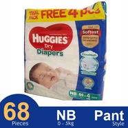Huggies Dry Belt System Baby Diapers (New Born) (64 4PCS) (0-5 KG)
