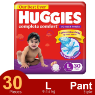 Huggies Wonder Pant System Baby Daiper L Size (9-14 kg) -30 Pcs