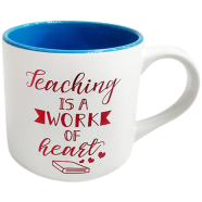 IHW Ceramic Coffee Mug Teaching Is a Work of Heart Sky Blue Color - TE158