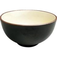 IHW Ceramic Soup Bowl Off White and Black - SW9106