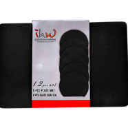 IHW Place Mat 12 Pcs Set Black Color - PVC019004