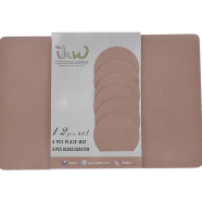 IHW Place Mat 12 Pcs Set Cream Color - PVC025001