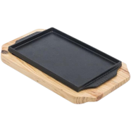 IHW Sizzling Dish with Wooden Stand 30x17x14cm - HFXL