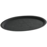 IHW Tray Fiber Non-Slip Black 11 Inch Oval - 1100CTUSAB