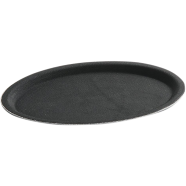 IHW Tray Fiber Non-Slip Black 16 Inch Oval - 1600CTUSAB