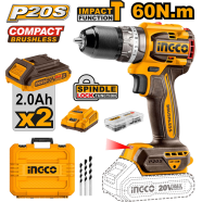 INGCO CIDLI20602 Compact Brushless Cordless Impact Drill 