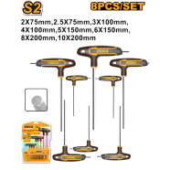 INGCO HHKT80818 T-Handle Hex Wrench Set 8 Pcs 