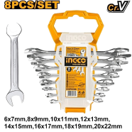 INGCO HKSPA2088 Double Open End Spanner Set 8Pcs 