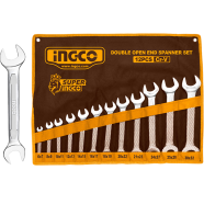 INGCO HKSPA2142 Double Open End Spanner Set 12 Pcs 