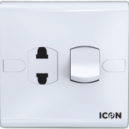 Icon Classic 2pin Socket With Switch - 1390112307 image