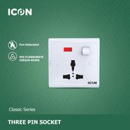 Icon Classic 3pin Multi Socket With Switch - 1390112305