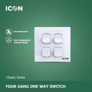 Icon Classic Four Gang One Way Switch - 1390112304