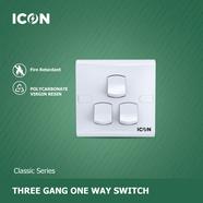 Icon Classic Three Gang One Way Switch - 1390112303