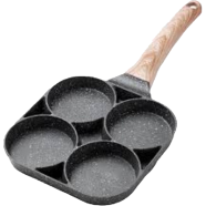 Individual 4-Hole Omelet Pan for Burger Eggs Ham PanCake Maker Frying Pans Non-Stick No Oil-Smoke Breakfast Grill Wok Exquisite Product