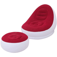 Inflatable Air Sofa With Foot Rest Cushion Lounge Chair