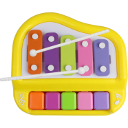 Instrument 5 Key Striking Organ And Xylophone Musical Toy With 2 Mallets For Kids - Multicolor (8301)