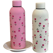 Insulated Stainless Steel Water Bottle - Keeps Drinks Hot and Cold, with Cute Print (Multicolor, Multi Print)