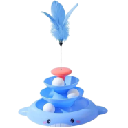 Interactive Cat Toy For Indoor Cats 3 Level Tower Turntable Toy Ball Track with 3 Ball 