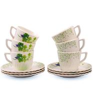 Italiano Crazy Tea Cup With Saucer 12 Pcs Set - Snowdrop - 859961