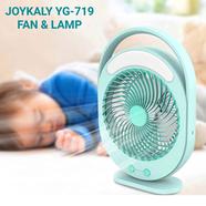 JOYKALY YG-719 Rechargeable 2400mAh Lithium Battery Strong Wind Desk Fan With LED Lamp
