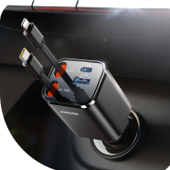 JOYROOM CCL05 Retractable Car Charger 4 in 1 (2025 Ultra-Compact)