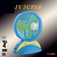 JY SUPER JY-6880 Rechargeable AC/DC Lithium Battery Multiple Modes Portable Table Fan With Light