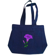 Jeans Fabric Tote Bag With Zipper And Pocket